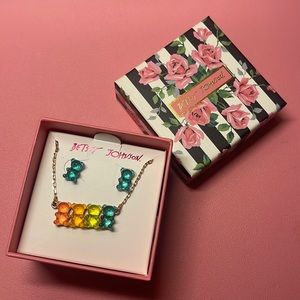 NEW Betsey Johnson Gummy Bear Earrings and Necklace Set